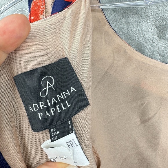 Adrianna Papell Dress 2 Floral Event Career Classic Stretch Lined Zip Blue Pink - Picture 14 of 15